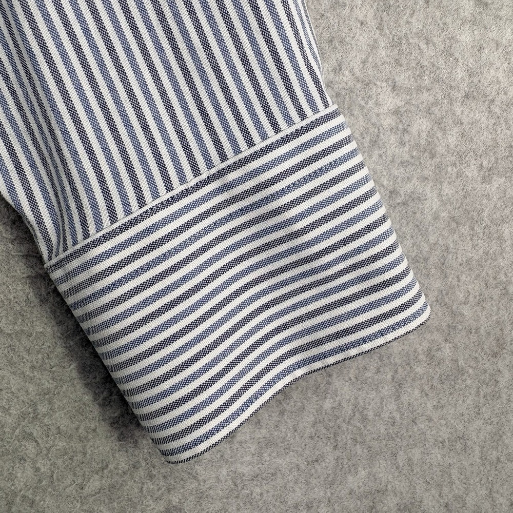 Peter Millar Crown Crafted Shirt Men's M Button Up Long Sleeve Blue Striped - Picture 4 of 12